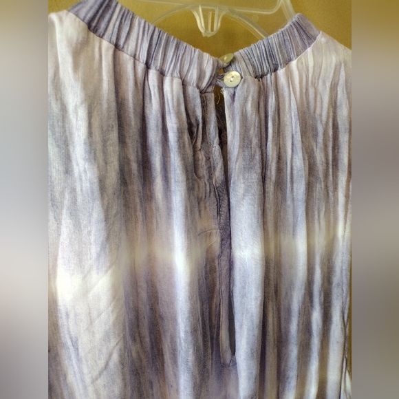 Bella Dahl Purple Lilac Cream Tie Dye Midi Dress Size Medium - Picture 4 of 9